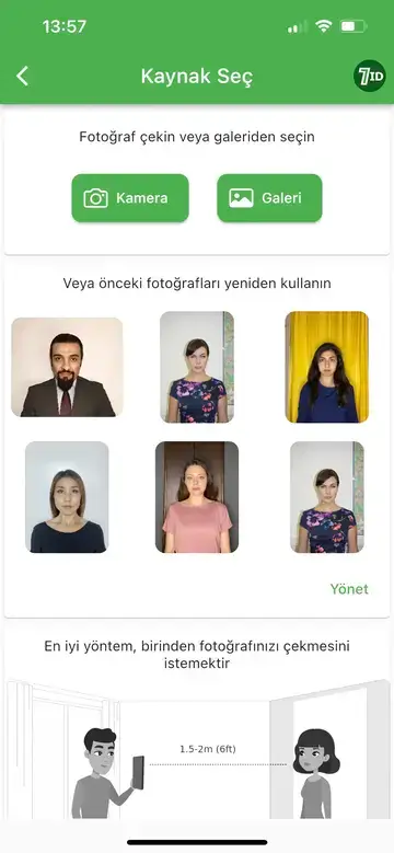 Aplikacija 7ID: Izdelovalec fotografij za turški potni list