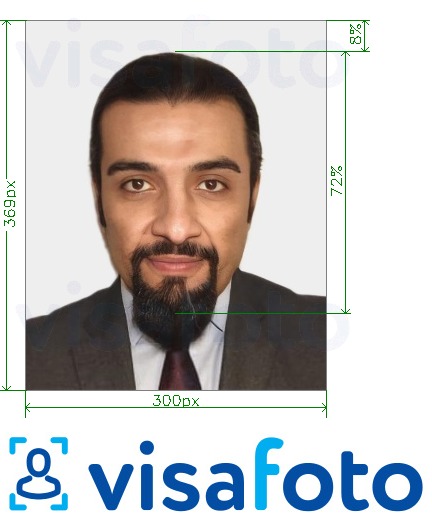 Приклад фотографії для ОАЕ Visa online Emirates.com 300x369 пікселів з точними специфікаціями розміру