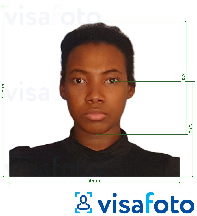 Приклад фотографії для Паспорт Барбадосу 5x5 cm з точними специфікаціями розміру