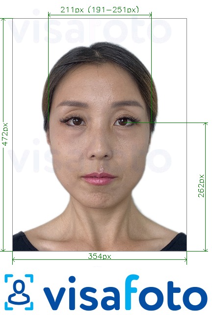 Приклад фотографії для Китайський паспорт онлайн 354x472 пікселі старого формату з точними специфікаціями розміру