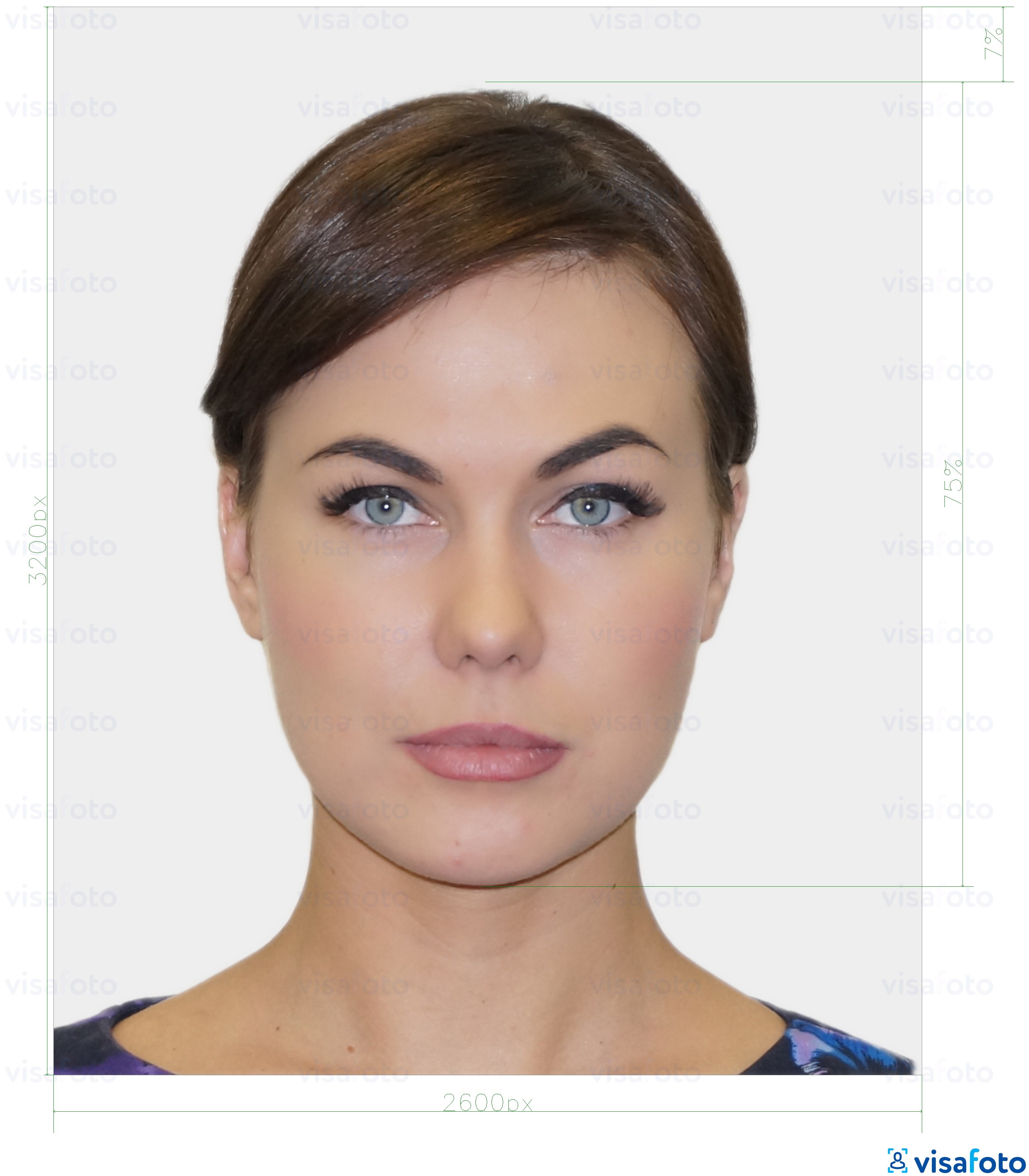 Приклад фотографії для Естонська резидентна цифрова ідентифікаційна картка 1300x1600 пікселів з точними специфікаціями розміру