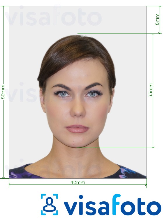 Приклад фотографії для Електронна віза Грузії 472x591 піксель (4x5 см) з точними специфікаціями розміру