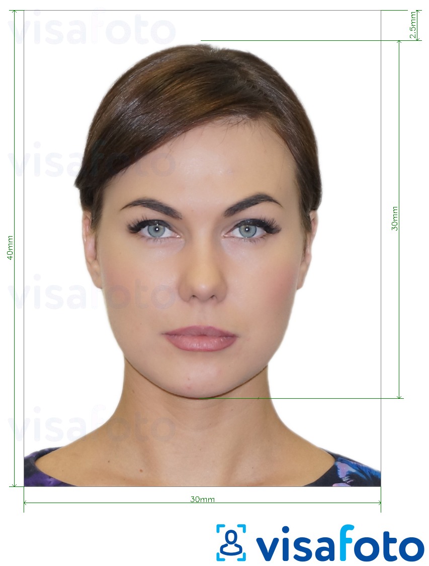 Приклад фотографії для Молдова ID картка (Buletin de identitate) 3х4 см з точними специфікаціями розміру
