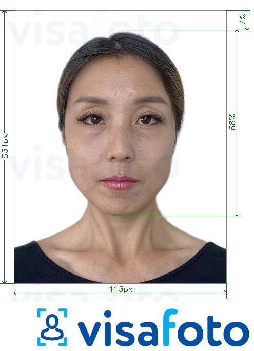 Приклад фотографії для Монголія паспорт онлайн з точними специфікаціями розміру