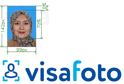 Приклад фотографії для Малайзія expat 99x142 пікселів блакитний фон з точними специфікаціями розміру