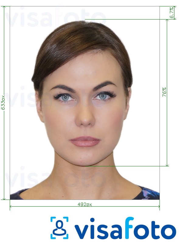 Приклад фотографії для Польща посвідчення особи онлайн 492x633 пікселів з точними специфікаціями розміру