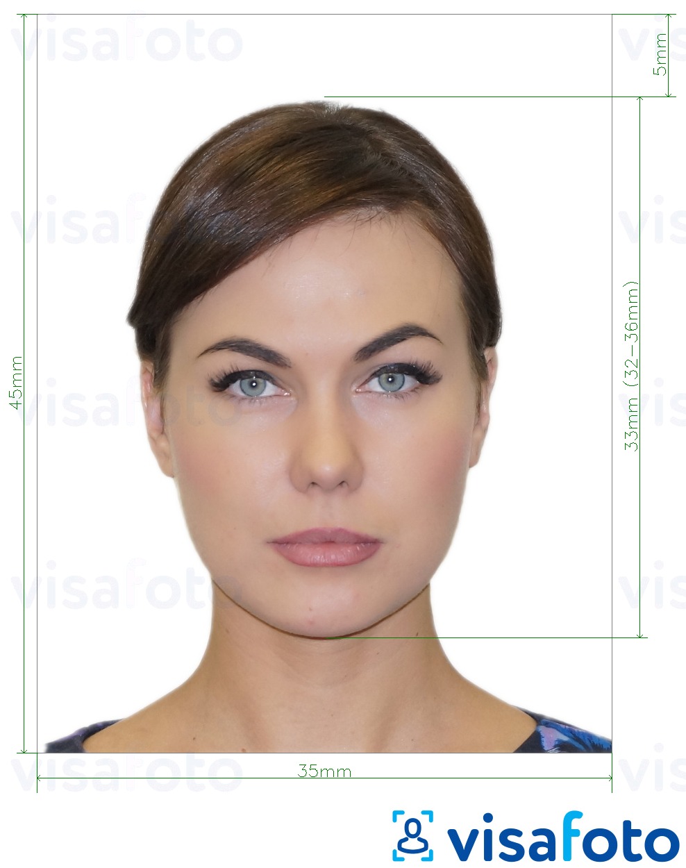 Приклад фотографії для Російський вентилятор ID  пікселів з точними специфікаціями розміру