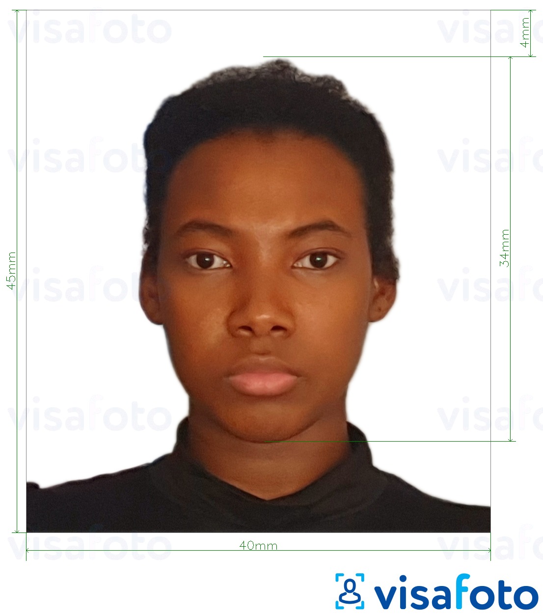 Приклад фотографії для Паспорт Танзанії 40х45 мм (4х4,5 см) з точними специфікаціями розміру