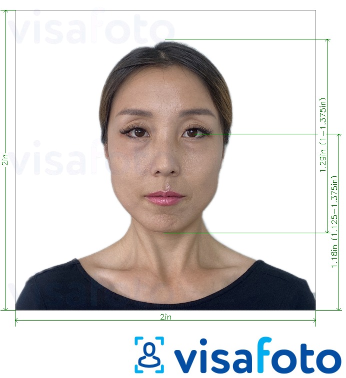 Приклад фотографії для Паспорт В'єтнаму в США 2x2 дюйма з точними специфікаціями розміру